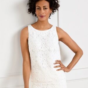 Talbots White Crochet Shell Top. Size 4P. NWT
